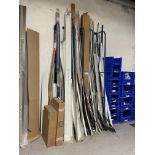 Assorted Plastic Pipe & Wood Mouldings, with stock rack Please read the following important