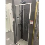 Merlyn Bi-Fold Door Shower Enclosure, with showerhead, flexible showerhead and mixer taps, approx.