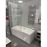 Carron Quantum Duo Bath, with Duravit bath screen, showerhead and mixers, bath approx. 1700mm x