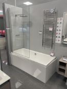 Carron Quantum Duo Bath, with Duravit bath screen, showerhead and mixers, bath approx. 1700mm x