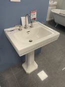 Lefroy Brooks Basin, with taps, approx. 610mm x 500mm Please read the following important