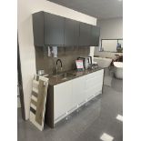 Masterclass Kitchens Roma GLOSS WHITE & GRAPHITE KITCHEN UNIT, with cabinets, Blanco sink and tap,