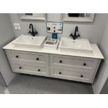 Utopia Roseberry TWIN BASIN RANGE, with taps, approx. 1.6m x 470mm Please read the following