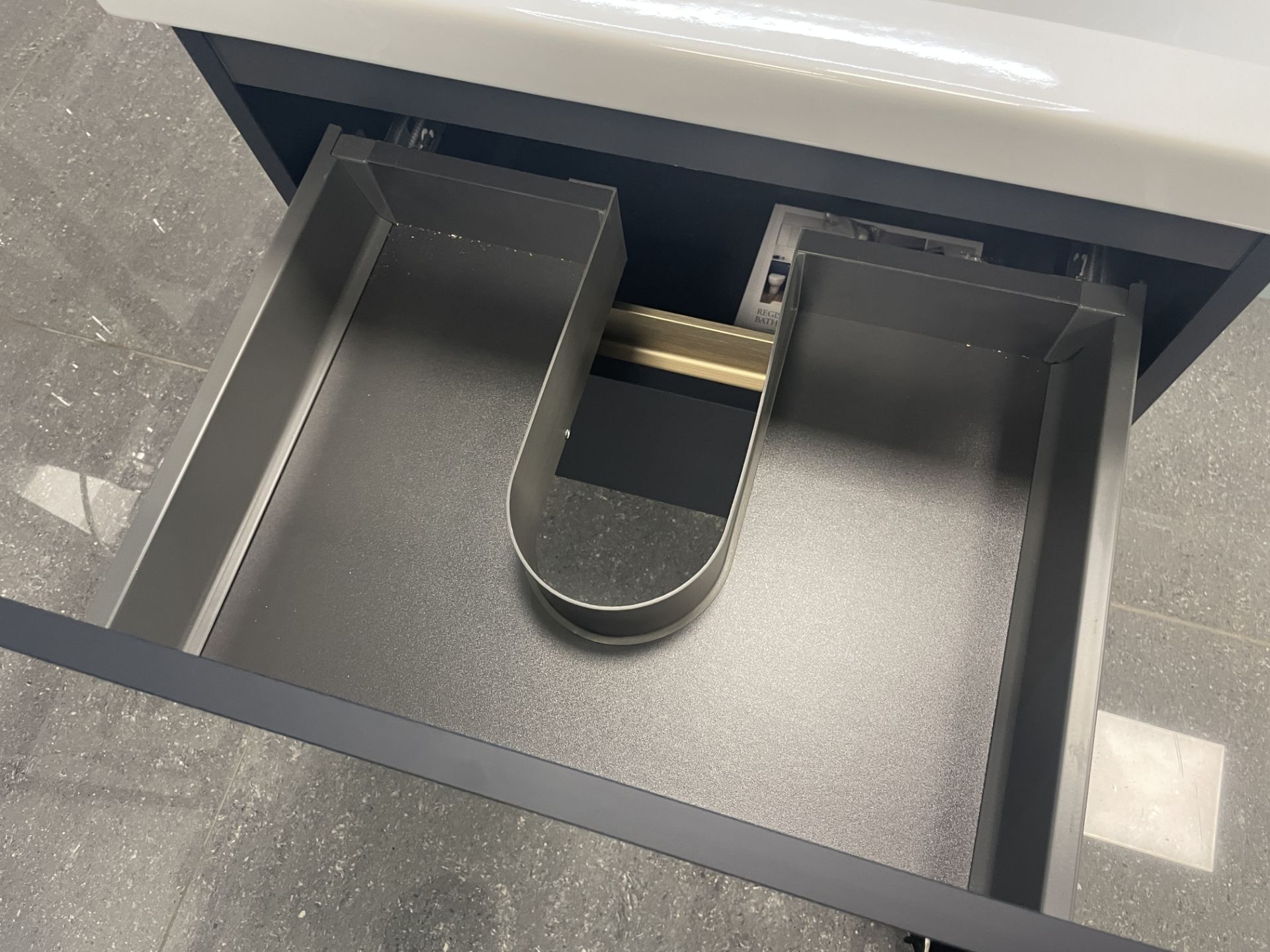 Utopia Qube Basin Unit, with tap and HIB Ether mirrored cabinet, basin approx. 600mm x 400mm, - Image 3 of 4