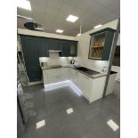 Masterclass Kitchens Wimbourne KITCHEN UNIT, with cabinets, wood foil laminate top, twin sink