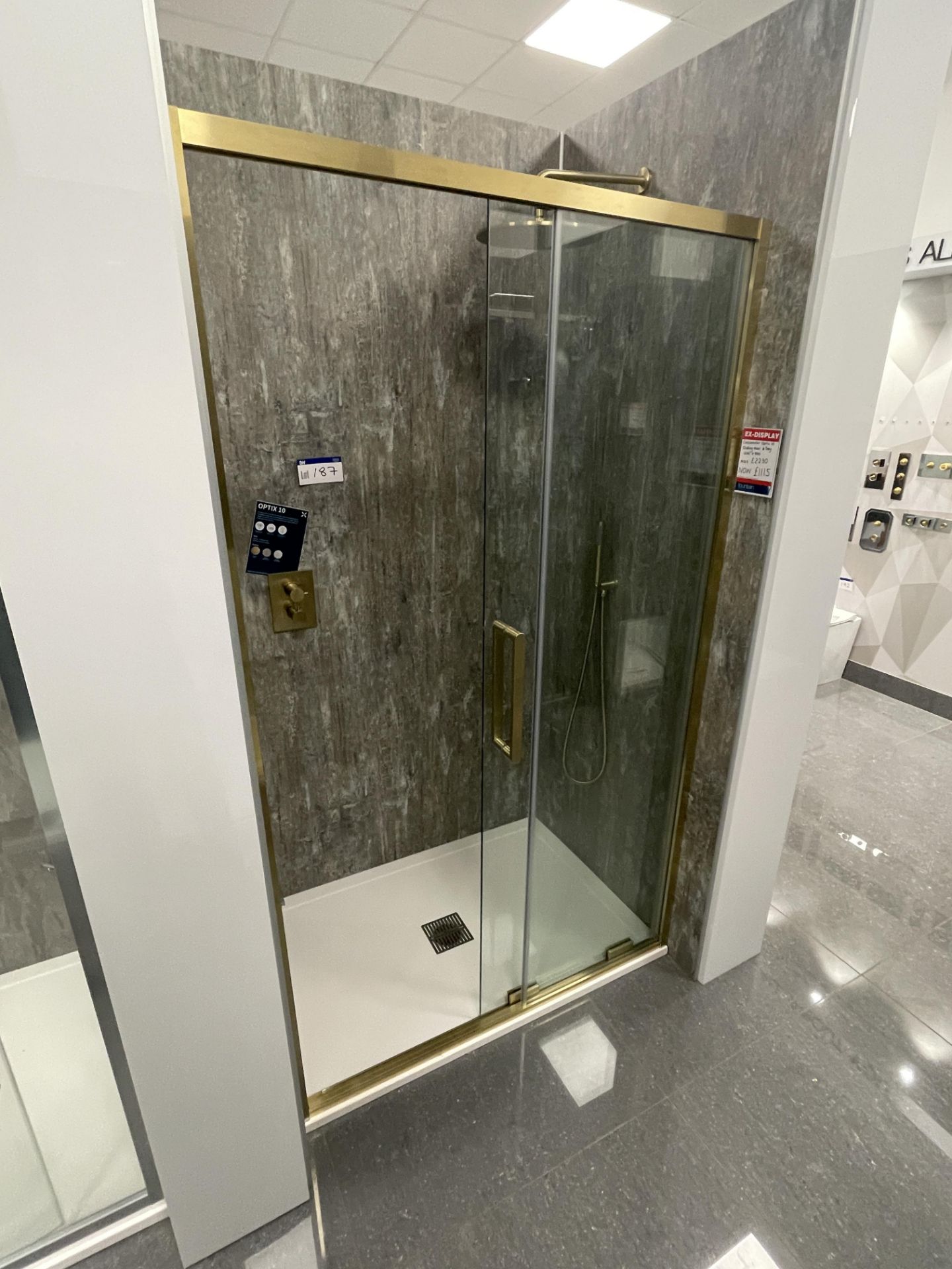 Crosswater Optix 10 Sliding Door Enclosed Shower, with showerhead and mixer taps, approx. 1200mm x