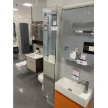 Rectangular Mirrored Wall Mounted Cabinet, approx. 300mm x 1.7m Please read the following