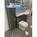 Utopia Bella Toilet & Basin Unit, with fitted cabinets, worktop and tap, overall size approx. 1.6m x