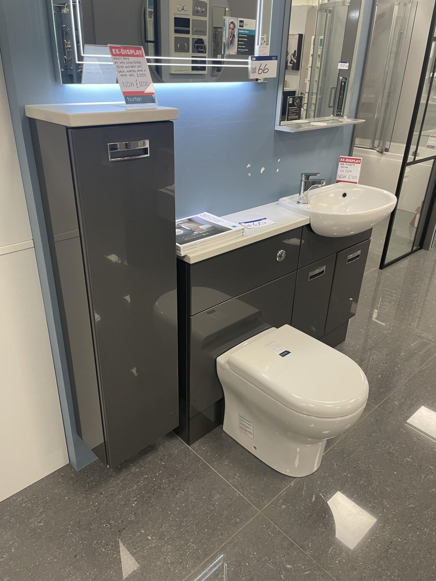 Utopia Bella Toilet & Basin Unit, with fitted cabinets, worktop and tap, overall size approx. 1.6m x