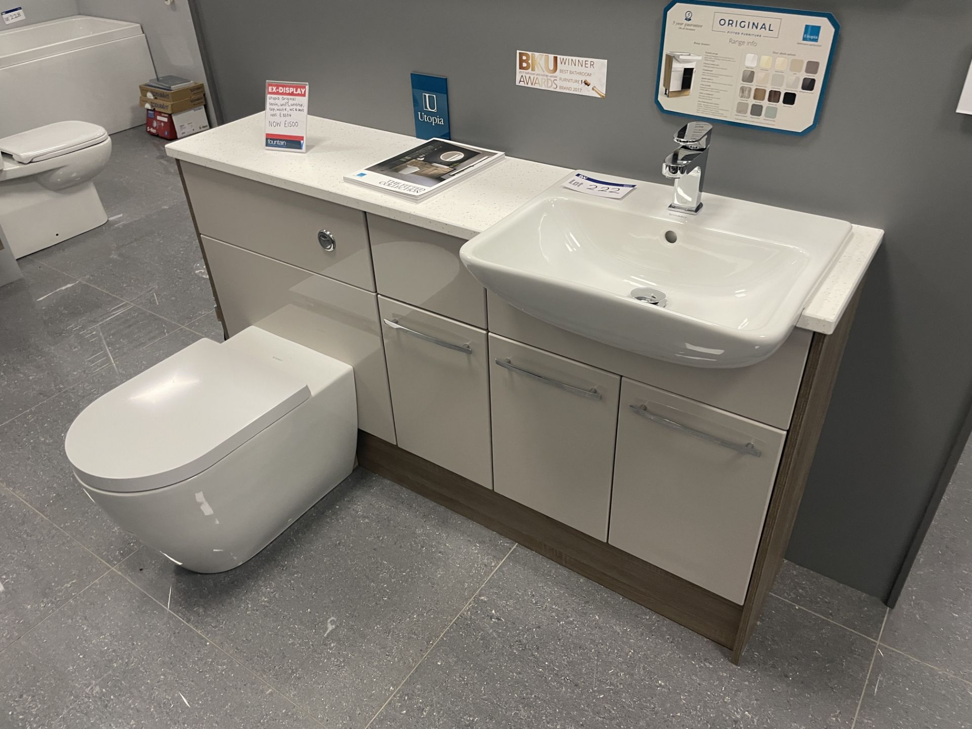 Duravit Basin & Toilet Unit, with tap, approx. 1.55m wide Please read the following important