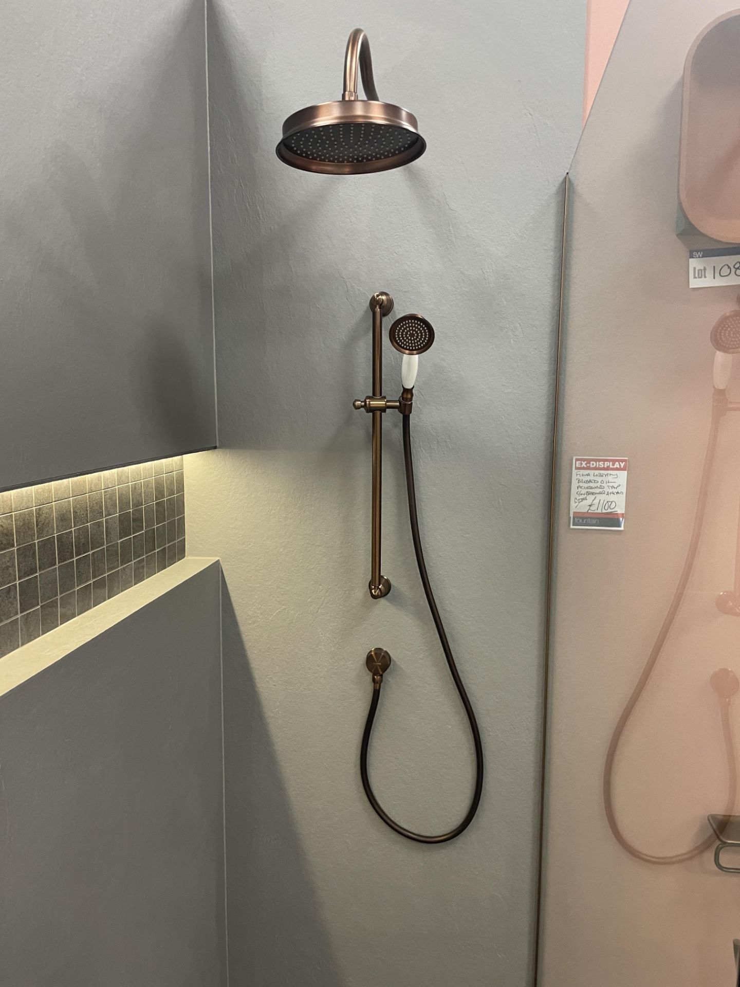 Flova Liberty Brushed Oil Open Shower, with Flova showerhead, flexible showerhead and mixer taps, - Image 3 of 4
