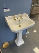 Lefroy Brooks Basin, with taps, approx. 450mm from wall Please read the following important