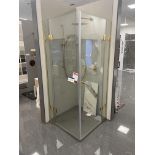 Twin Door Shower Enclosure, approx. 900mm x 900mm, with wall mounted showerhead, flexible showerhead