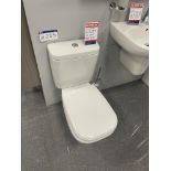 Duravit D-Code Toilet, with basin and wall mounted toilet brush holder Please read the following