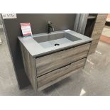 Acquabella Basin Unit, with tap and single door cabinet, basin approx. 800mm x 460mm, cabinet