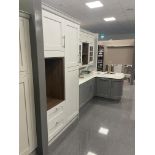 Masterclass Kitchens Ashbourne TWO TONE GREY SOLID WOOD KITCHEN UNIT, with cabinets, quartz top