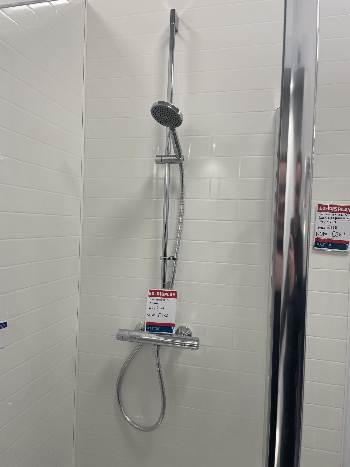 Crosswater Kai 6 Single Door Shower Enclosure, with flexible showerhead and mixer taps, approx. - Image 3 of 3