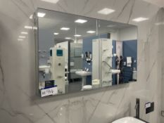 HIB Double Door Wall Mounted Mirrored Cabinet, approx. 1.2m x 700mm Please read the following