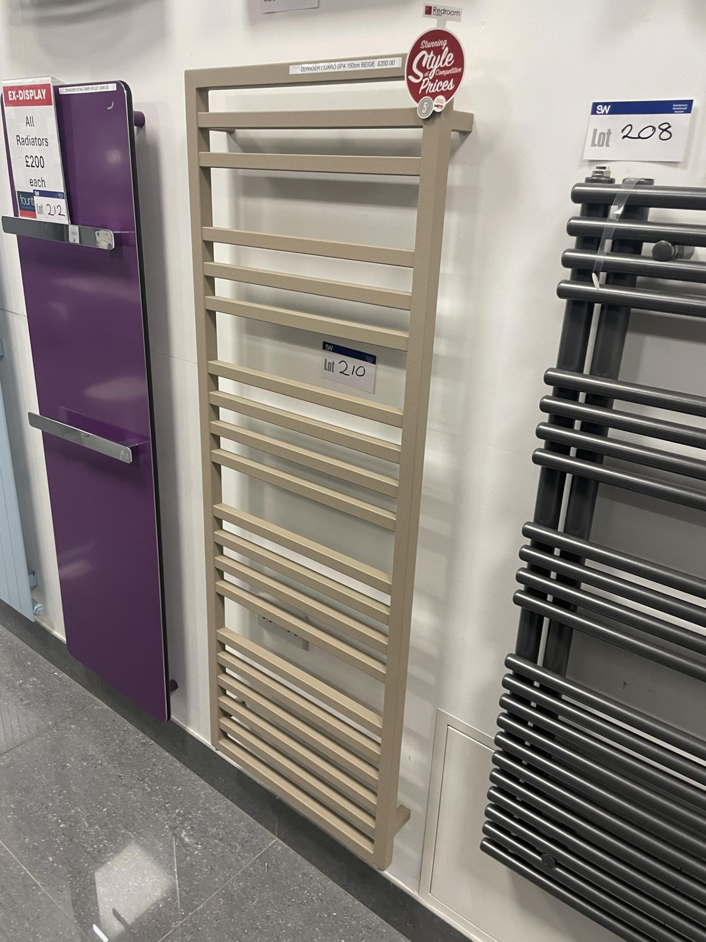 Zehnder Quattro Spa Wall Mounted Vertical Radiator, approx. 1.5m long Please read the following