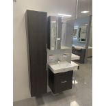 Laufen Basin Unit, with double door cabinet, mirrored single door cabinet and tap, basin approx.