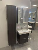 Laufen Basin Unit, with double door cabinet, mirrored single door cabinet and tap, basin approx.
