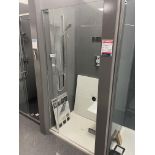 Matki Single Door Shower Enclosure, with showerhead, mixer taps and Hewi shower seat, (up to 150kg),
