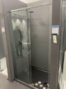 Matki Single Sliding Door Shower Enclosure, with showerhead, flexible shower head and mixers,
