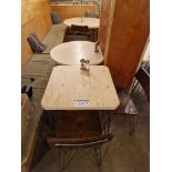 One Square and One Circular Wooden Top Metal Leg Dining Table Please read the following important