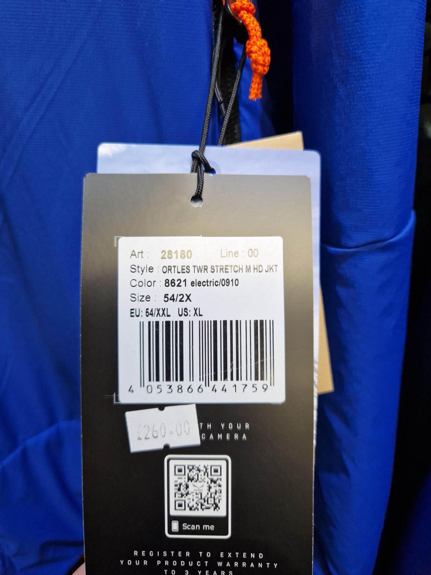 Salewa Pure Mountain Ortles TWR Stretch Jacket, Colour: Electric Blue, Size: 54/XXL Please read - Image 2 of 2