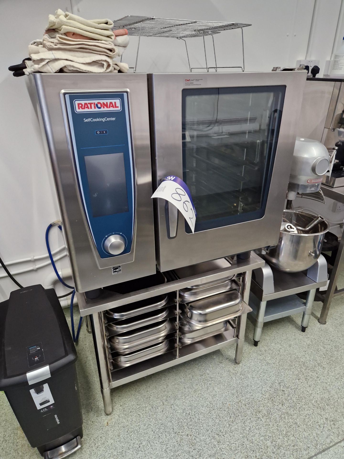 RATIONAL SCC WE 61 Combi Oven, Serial No. E61SI19012720301 with Stainless Steel 12 Section Stand (