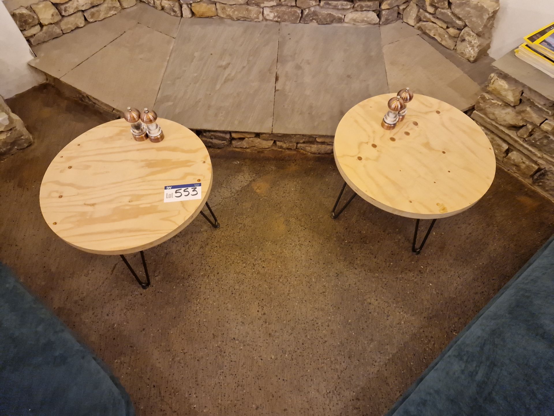 Two Wooden Circular Coffee Tables Please read the following important notes:- ***Overseas buyers -