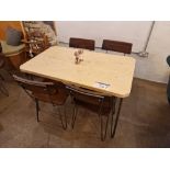Rectangular Wooden Top Metal Leg Dining Table Please read the following important notes:- ***
