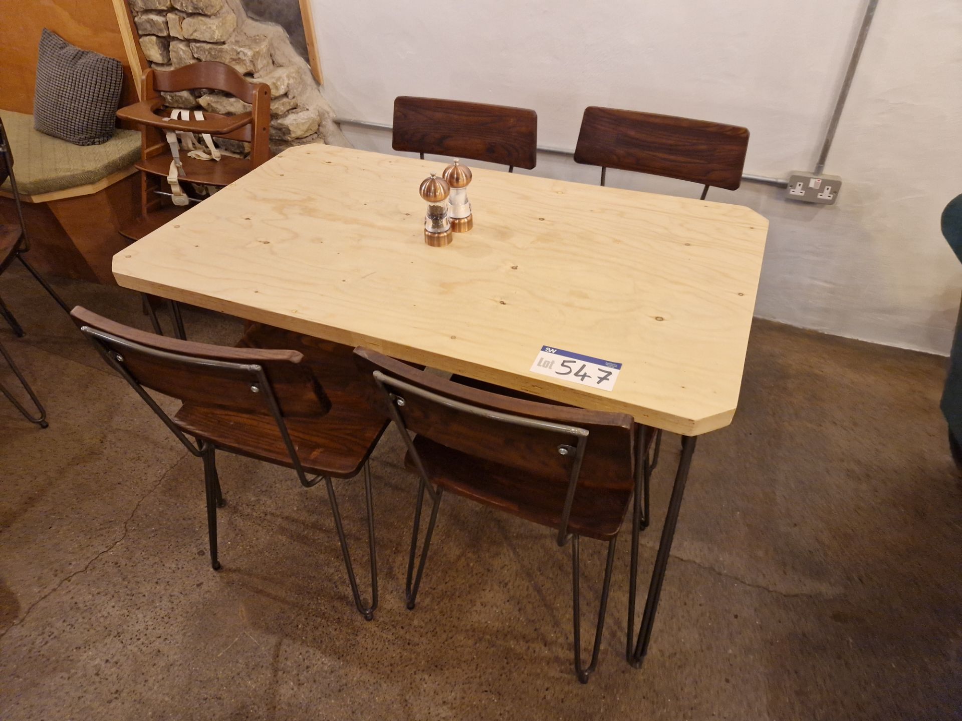 Rectangular Wooden Top Metal Leg Dining Table Please read the following important notes:- ***