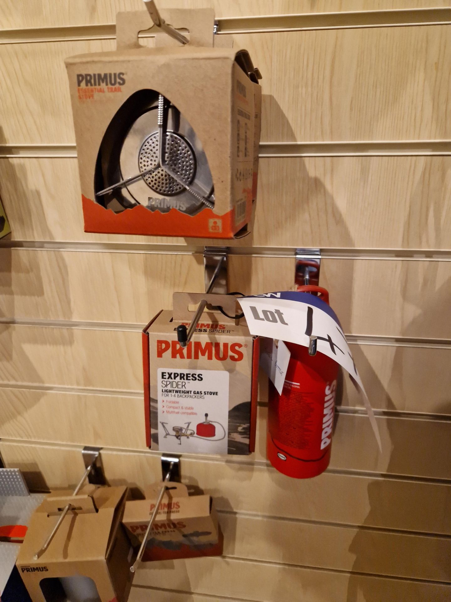 Primus Express Spider Gas Stove, Primus Vacuum Bottle and Two Primus Essential Trail Stoves Please