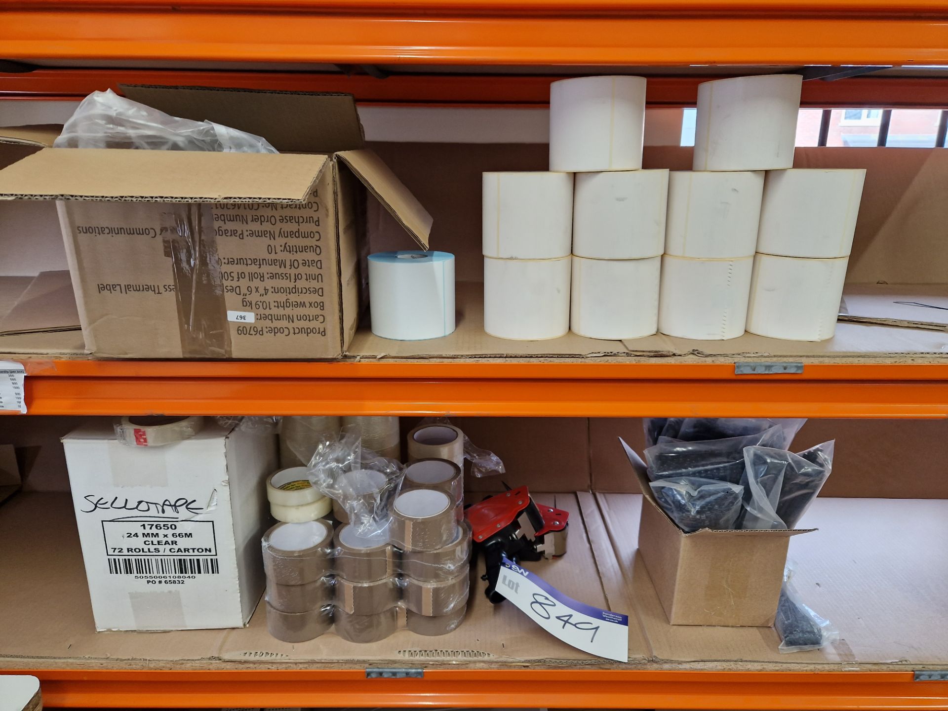 Quantity of Parcel Tape, Sellotape, Labels, Zip Ties and Two Tape Applicators Please read the
