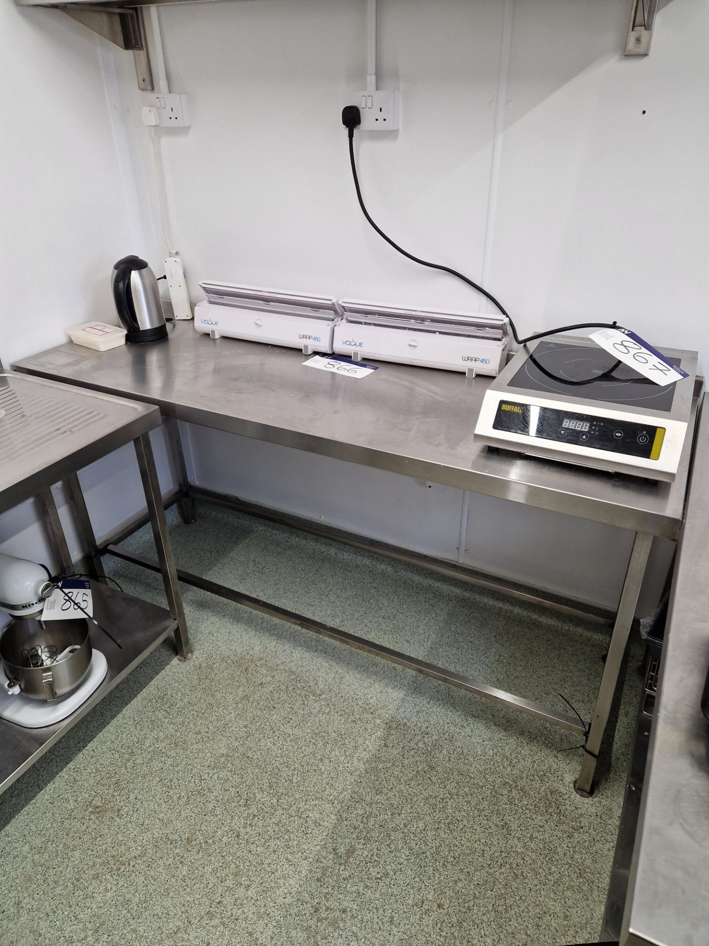 Two Parry Stainless Steel Preparation Tables and Two 2 Tier Stainless Steel Shelf Units (Lot subject - Image 2 of 4