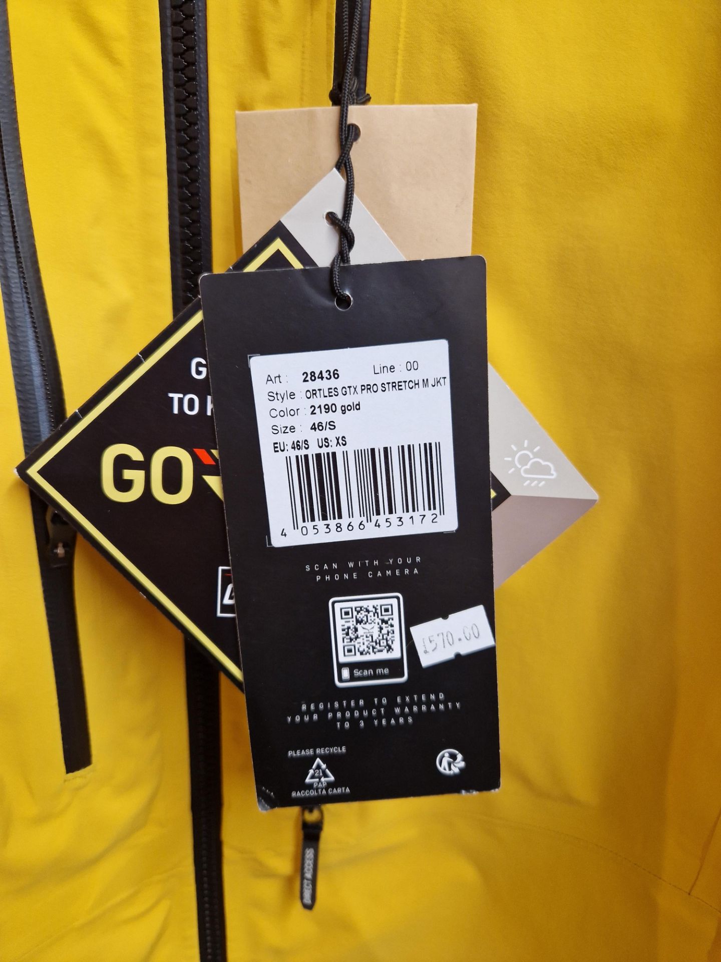 Salewa Ortles GTX Pro Stretch M Jacket, Colour: Gold, Size: 46/S Please read the following important - Image 2 of 2
