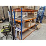 Three Bays of 4 Tier Boltless Steel Racking, Approx. 2.5m x 0.6m x 1.8m Please read the following