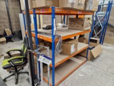 Three Bays of 4 Tier Boltless Steel Racking, Approx. 2.5m x 0.6m x 1.8m Please read the following