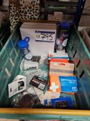 Various Camping Accessories, including First Aid Kits, Water Reservoirs, Filler Caps, Water Bottles,