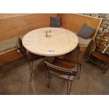 Large Circular Wooden Top Metal Leg Dining Table Please read the following important notes:- ***