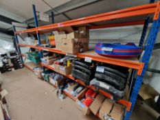 Two Bays of 4 Tier Boltless Steel Racking, Approx. 2.5m x 0.6m x 2.4m Please read the following