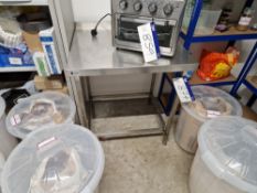 Parry Stainless Steel Preparation Table (Lot subject to approval from finance company) Please read