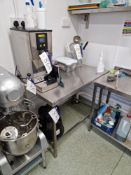 Two Parry Stainless Steel Preparation Tables and Two 2 Tier Stainless Steel Shelf Units (Lot subject