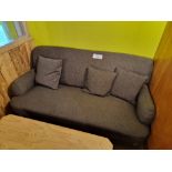 Two Seater Fabric Grey Sofa (Lot subject to approval from finance company) Please read the following