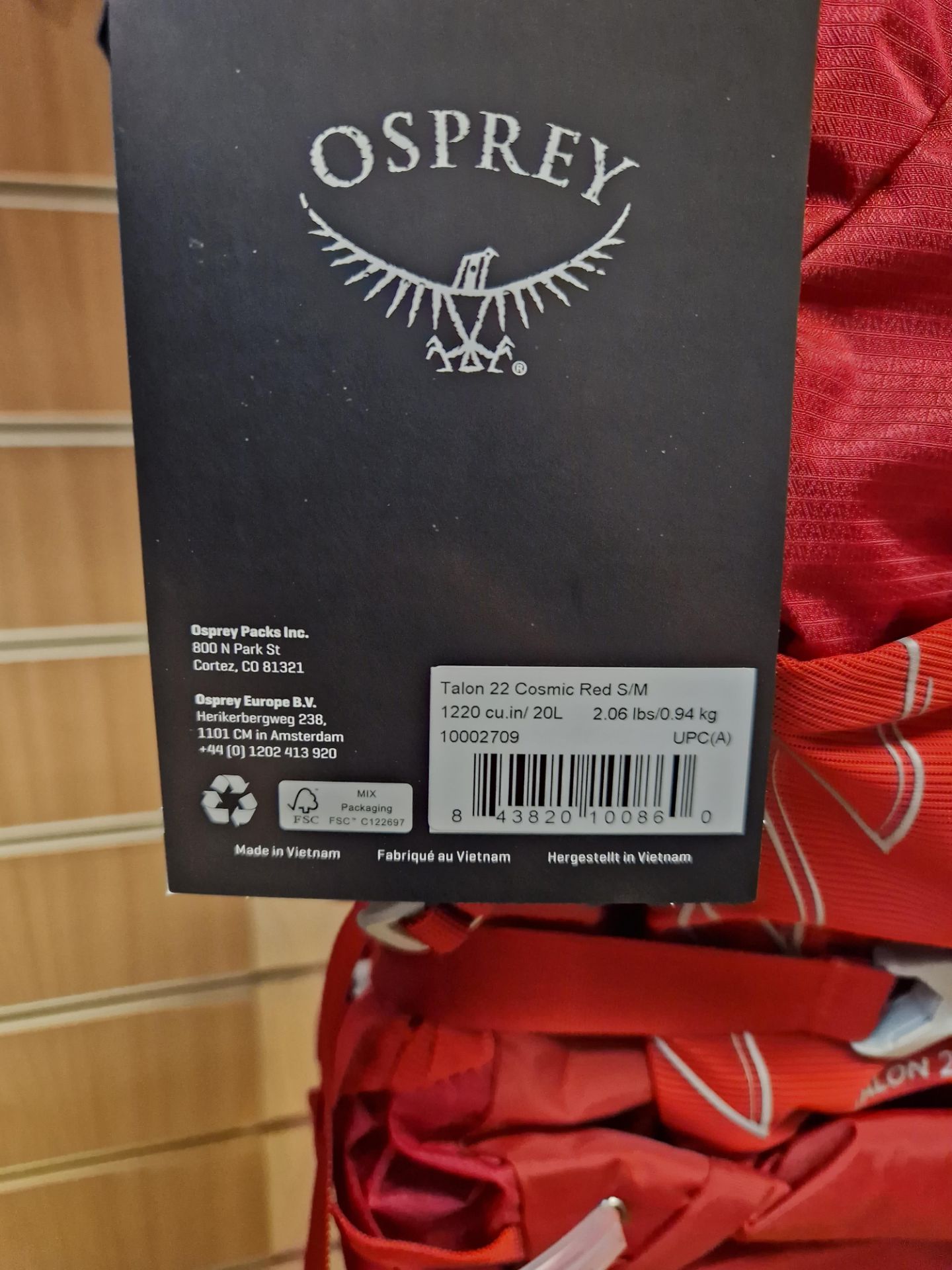 Osprey Talon 22 Cosmic Red S/M Backpack, 0.94kg Please read the following important notes:- *** - Image 3 of 3