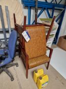Three Wooden Framed Leather Seat Chairs Please read the following important notes:- ***Overseas