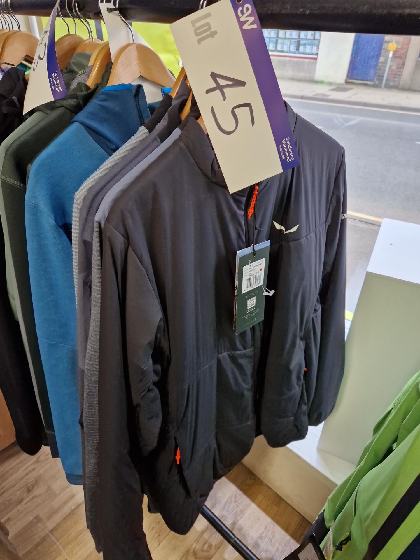 Five Salewa Pedroc / Ortles / Sella Jackets and Zip Tees, Colours: Black Out / Flint Stone, Ombre