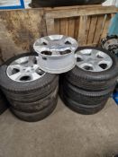 Seven Land Rover 5 Spoke 18" Alloy Wheels with Part Worn Tyres Please read the following important