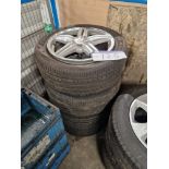 Four Porsche 5 Spoke 19" Alloy Wheels with Part Worn Tyres Please read the following important